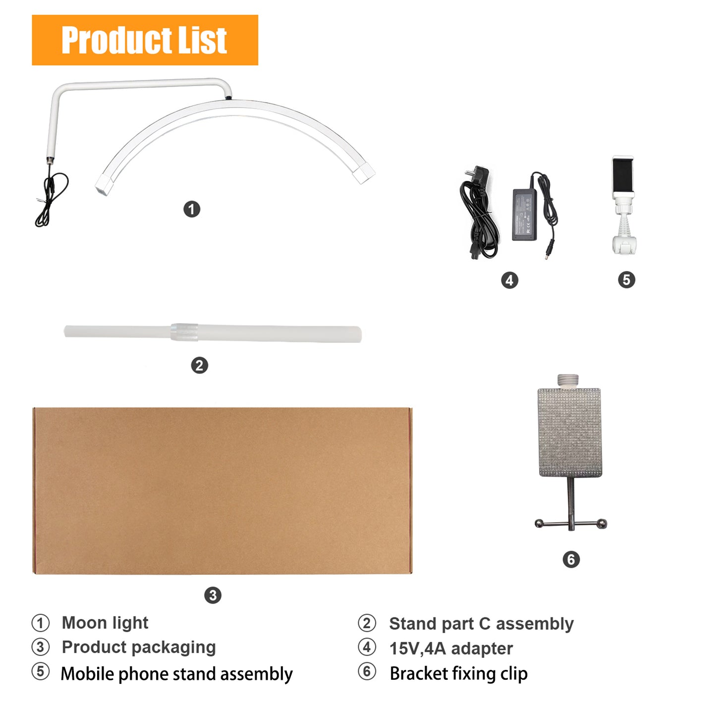 LUNA GLOW  BEAUTY MOON LIGHT - BENCH/BED CLAMP BASE