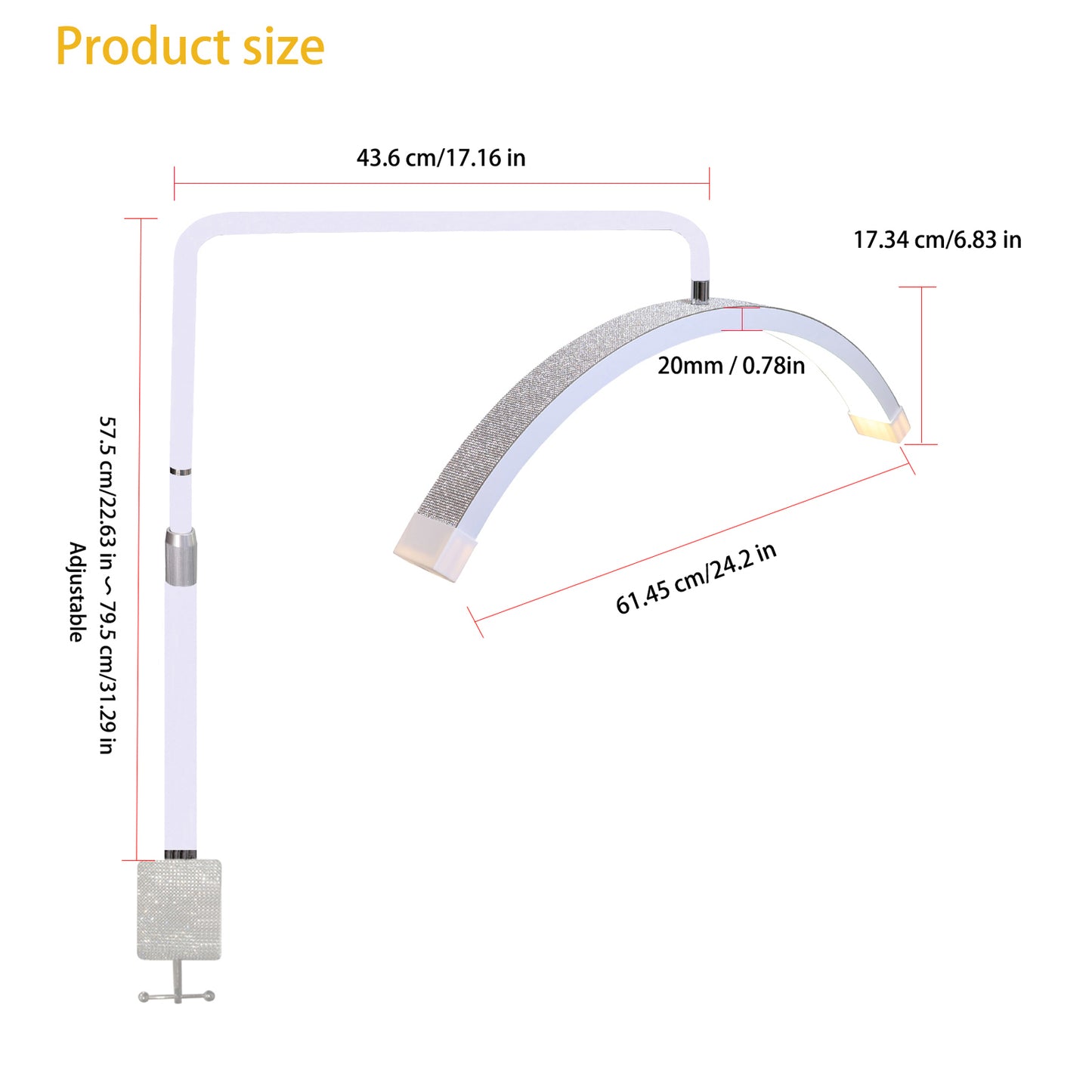 LUNA GLOW  BEAUTY MOON LIGHT - BENCH/BED CLAMP BASE