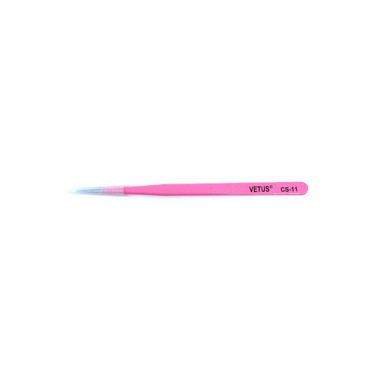VETUS CS-11 STRAIGHT THIN TWEEZER - PINK STAINLESS STEEL