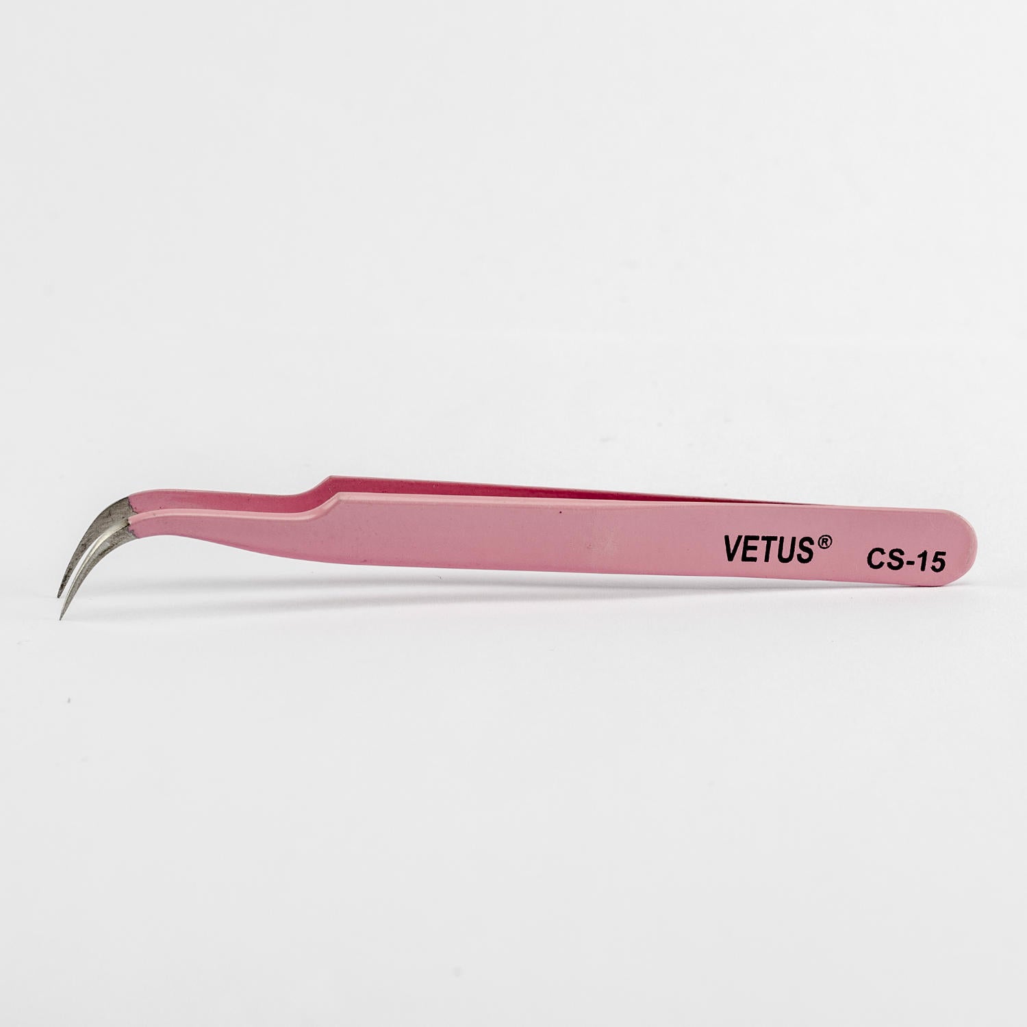 VETUS CS-15 CURVED TWEEZER - PINK STAINLESS STEEL